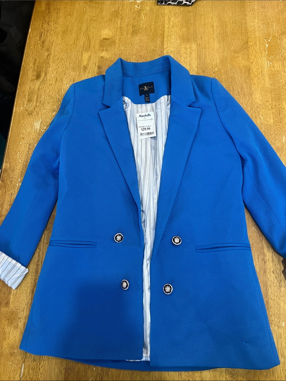 Jules & Leopold Vibrant Blue Double-Breasted Blazer